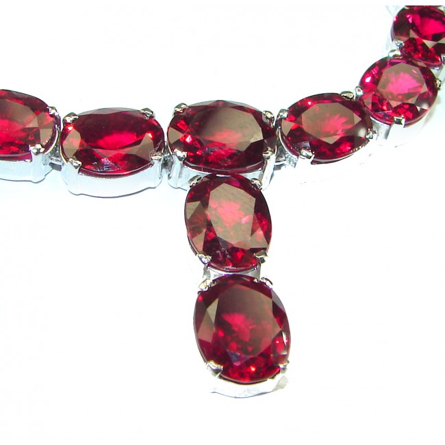 Giovanna Incredible Design Red Topaz .925 Sterling Silver handmade necklace