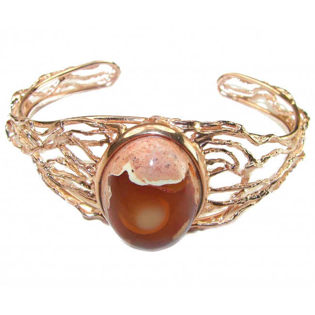 Authentic Mexican Opal handmade 14K Rose Gold over .925 Sterling Silver Bracelet / Cuff - photo 2