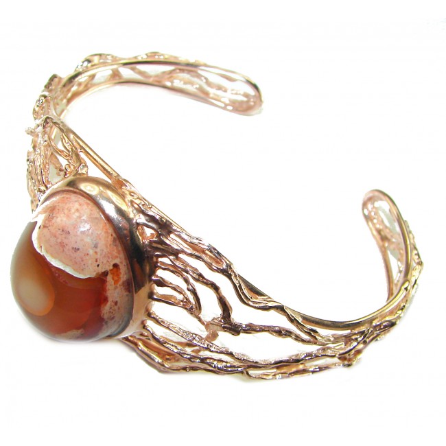 Authentic Mexican Opal handmade 14K Rose Gold over .925 Sterling Silver Bracelet / Cuff - photo 1