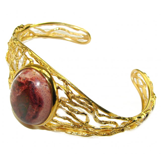 Authentic Mexican Opal handmade 14K Gold over .925 Sterling Silver Bracelet / Cuff - photo 1