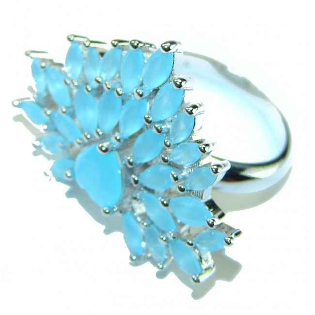 Angel's Heart Aquamarine .925 Sterling Silver handmade Ring size 7 1/2 - photo 1