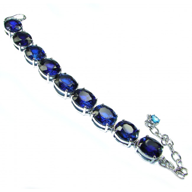 102.5 carat London Blue Topaz .925 Sterling Silver handcrafted Bracelet - photo 3