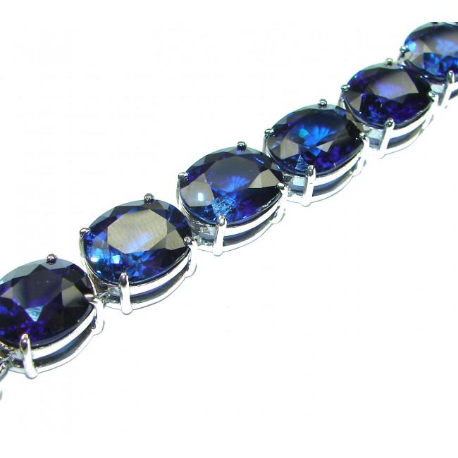 102.5 carat London Blue Topaz .925 Sterling Silver handcrafted Bracelet - photo 2