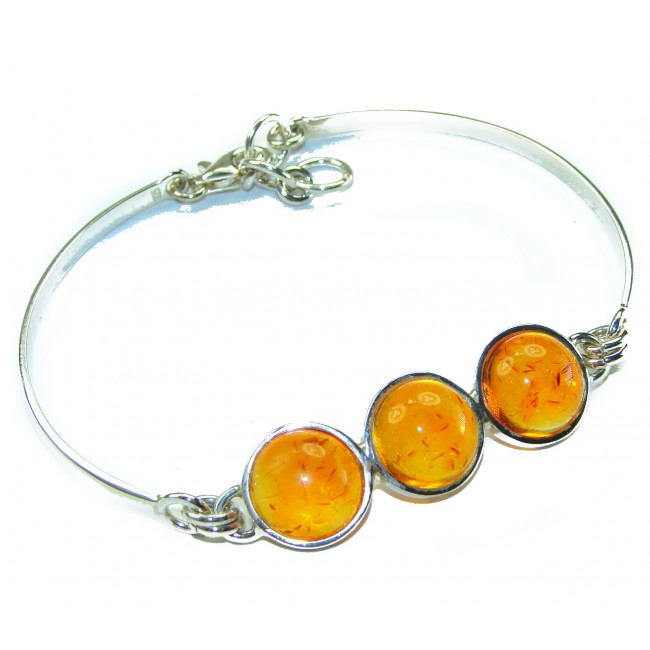 Excellent Baltic Amber .925 Sterling Silver entirely handcrafted Bracelet - photo 3