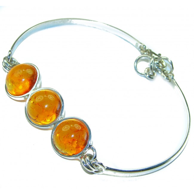 Excellent Baltic Amber .925 Sterling Silver entirely handcrafted Bracelet - photo 2