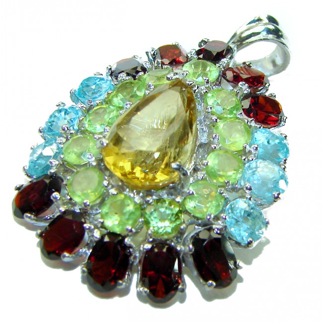 Summer Fiesta Citrine .925 Sterling Silver handcrafted Pendant - photo 3