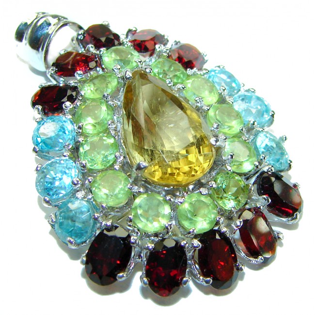 Summer Fiesta Citrine .925 Sterling Silver handcrafted Pendant - photo 1