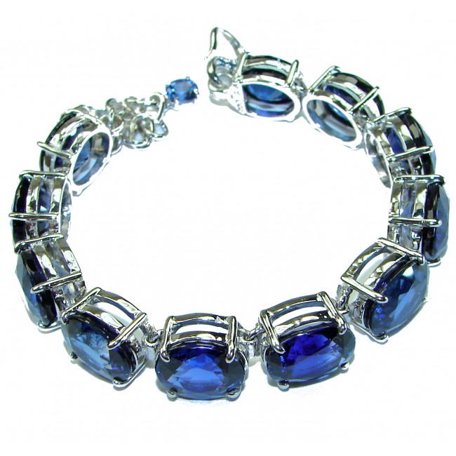 105.5 carat London Blue Topaz .925 Sterling Silver handcrafted Bracelet - photo 3