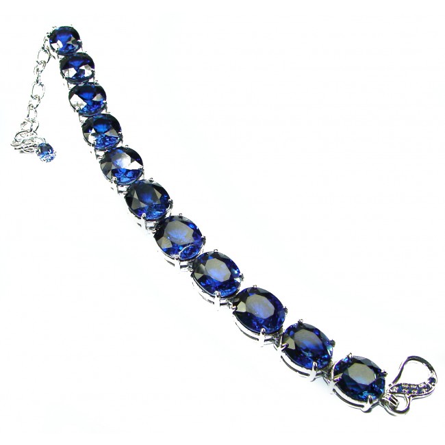 105.5 carat London Blue Topaz .925 Sterling Silver handcrafted Bracelet - photo 2