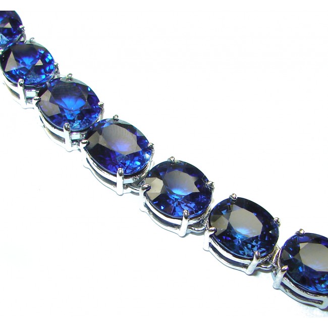 105.5 carat London Blue Topaz .925 Sterling Silver handcrafted Bracelet - photo 1