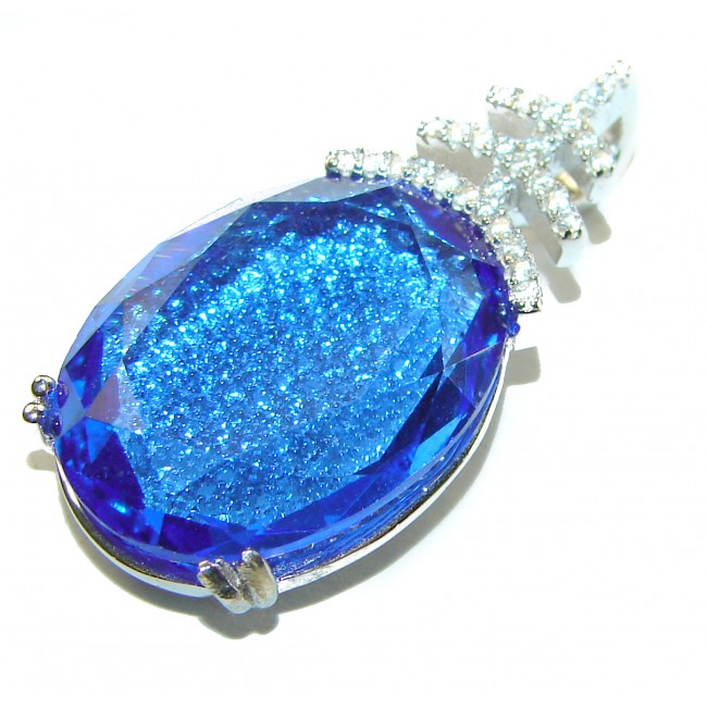 Endless Ocean natural Blue Topaz .925 Sterling Silver handmade Pendant - photo 2