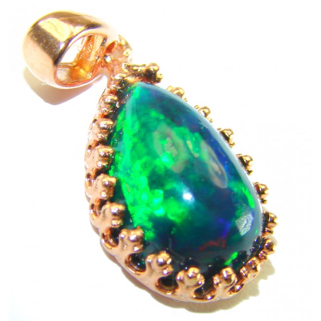 Milky Way 15.6CTW Authentic Black Opal 18K Gold over .925 Sterling Silver handmade Pendant - photo 1
