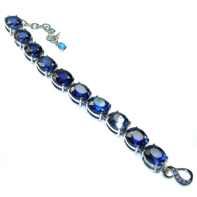 105.5 carat London Blue Topaz .925 Sterling Silver handcrafted Bracelet - photo 3