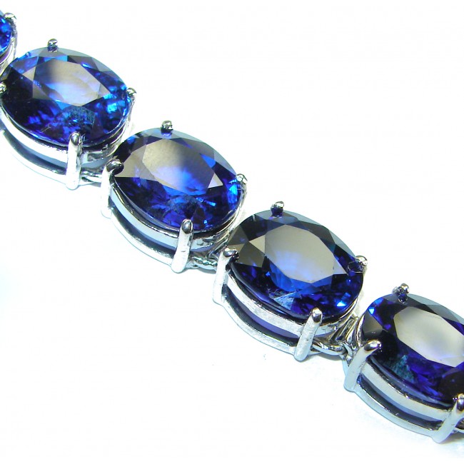 105.5 carat London Blue Topaz .925 Sterling Silver handcrafted Bracelet - photo 1
