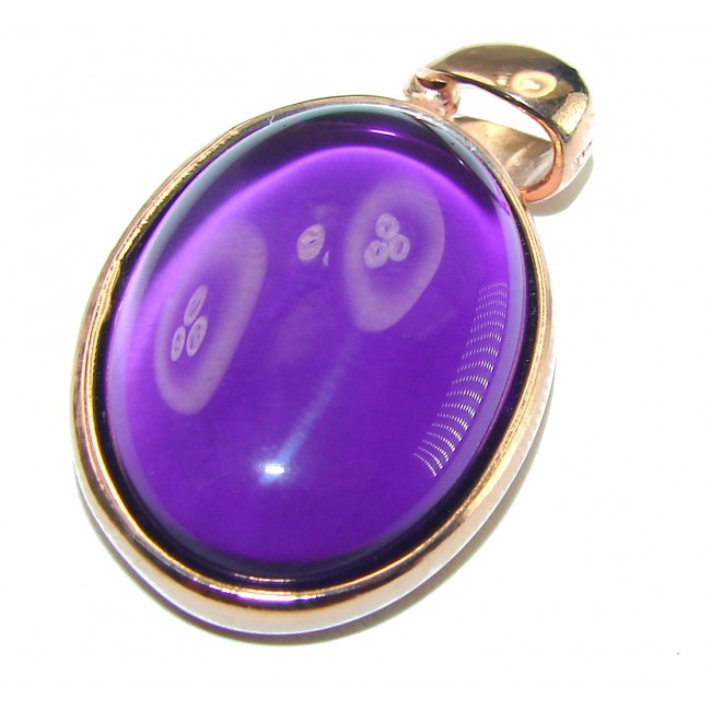 Vintage Design Amethyst 14K Gold over .925 Sterling Silver handcrafted Pendant - photo 2