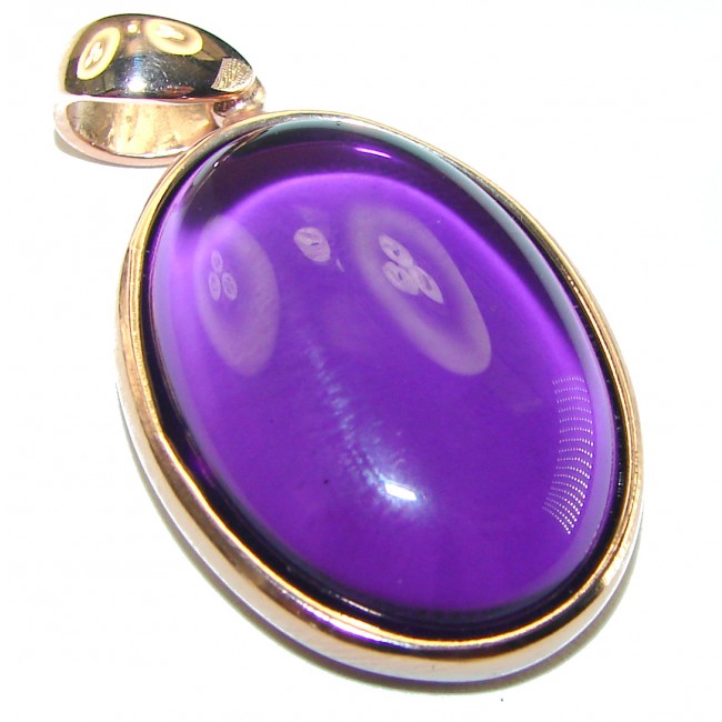Vintage Design Amethyst 14K Gold over .925 Sterling Silver handcrafted Pendant - photo 1