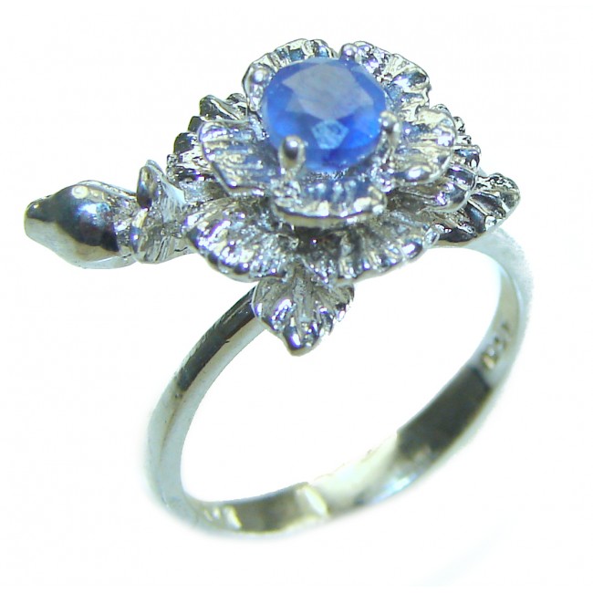 4.5 carat Sapphire .925 Sterling Silver handcrafted ring; s. 5 3/4 - photo 3