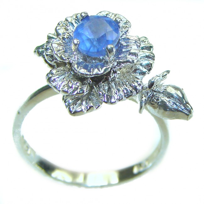 4.5 carat Sapphire .925 Sterling Silver handcrafted ring; s. 5 3/4 - photo 2