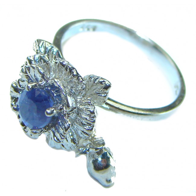 4.5 carat Sapphire .925 Sterling Silver handcrafted ring; s. 5 3/4 - photo 1