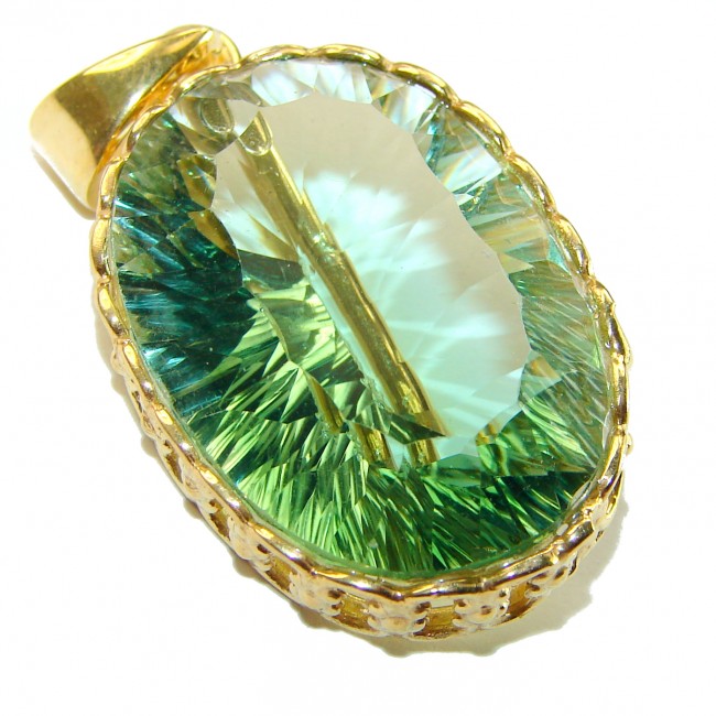 Green Ivy Green Amethyst - Prasolite .925 Sterling Silver handcrafted pendant - photo 3