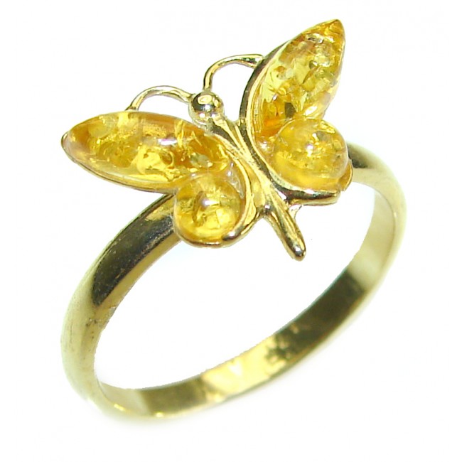 Authentic Baltic Amber .925 Sterling Silver handcrafted ring; s. 5 - photo 3