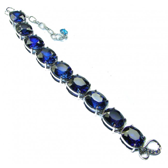 125.5 carat London Blue Topaz .925 Sterling Silver handcrafted Bracelet - photo 3