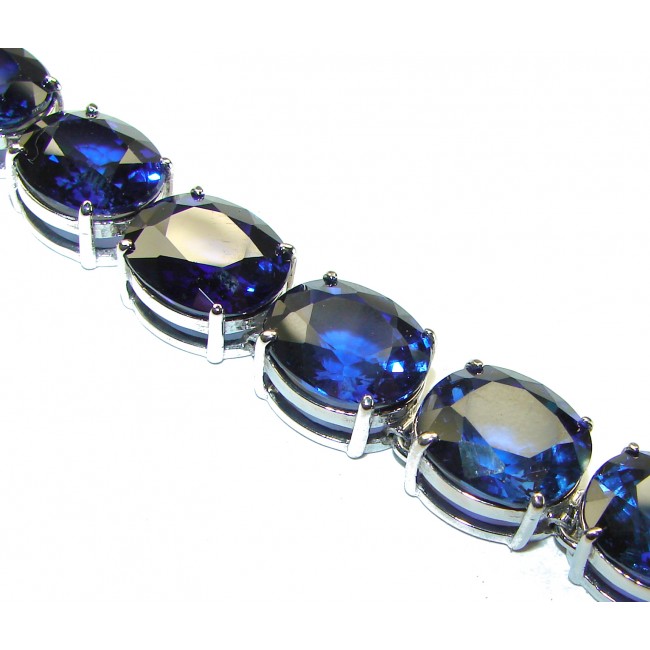 125.5 carat London Blue Topaz .925 Sterling Silver handcrafted Bracelet - photo 1
