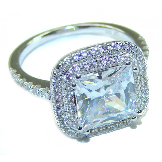 8.5 carat White Topaz .925 Sterling Silver handcrafted ring size 5