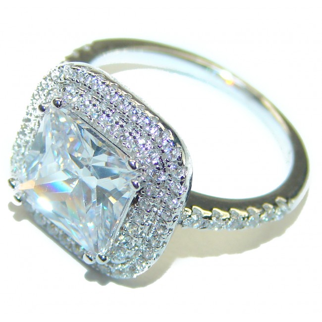 8.5 carat White Topaz .925 Sterling Silver handcrafted ring size 5