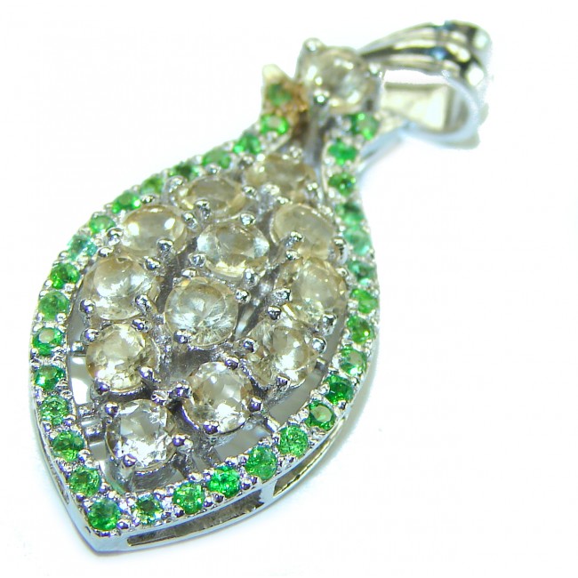 Luxurious Style Natural Citrine .925 Sterling Silver handmade Statement pendant - photo 3