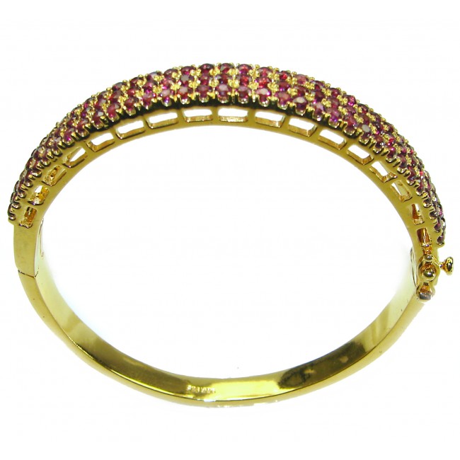 Miabella Ruby 14K Gold over .925 Sterling Silver handmade bangle Bracelet - photo 3