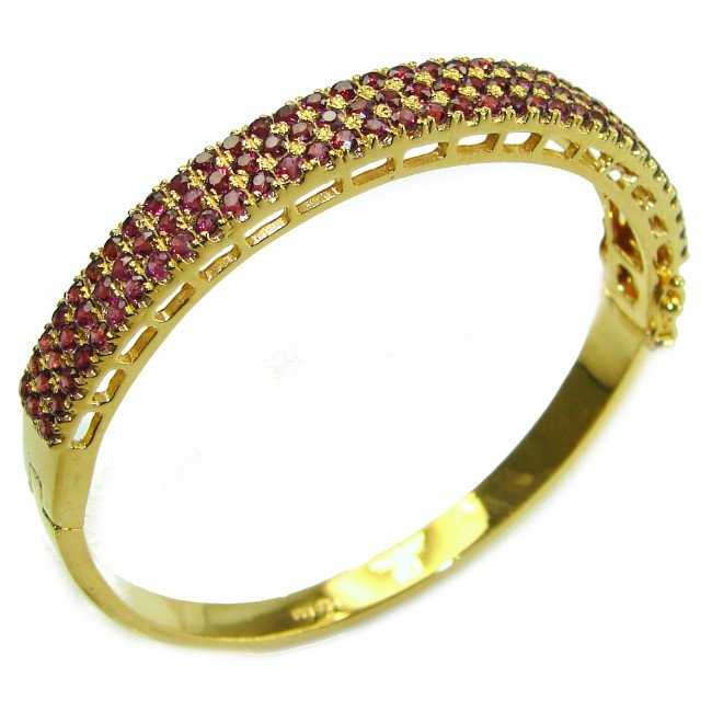 Miabella Ruby 14K Gold over .925 Sterling Silver handmade bangle Bracelet - photo 2
