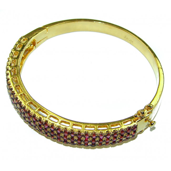 Miabella Ruby 14K Gold over .925 Sterling Silver handmade bangle Bracelet - photo 1