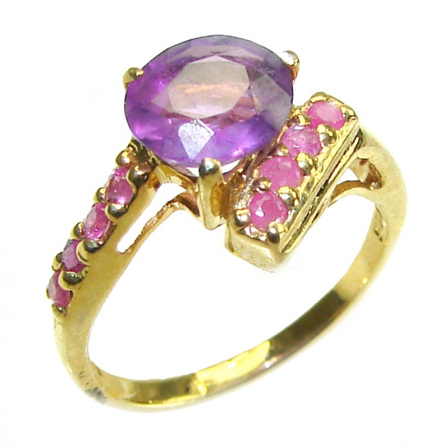 Vintage design 3.8 carat Amethyst .925 Sterling Silver Handcrafted Ring size 5 - photo 3