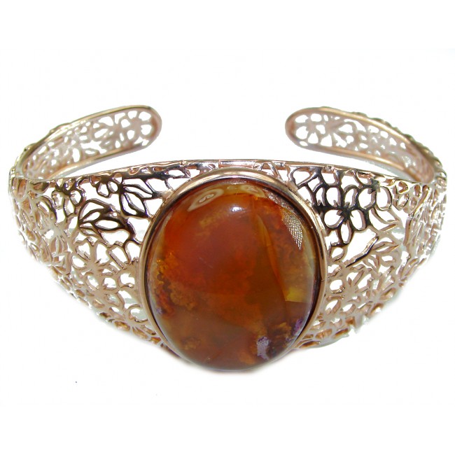 Authentic Mexican Opal handmade 14K Rose Gold over .925 Sterling Silver Bracelet / Cuff - photo 3