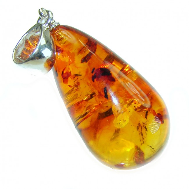 Royal Style authentic Baltic Amber .925 Sterling Silver handmade Pendant - photo 3
