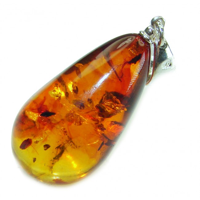 Royal Style authentic Baltic Amber .925 Sterling Silver handmade Pendant - photo 2