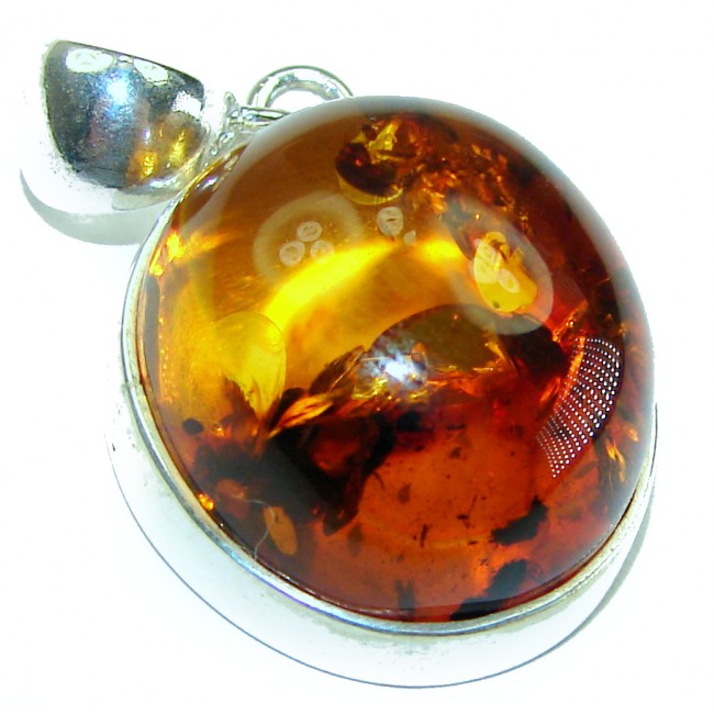 Royal Style authentic Baltic Amber .925 Sterling Silver handmade Pendant - photo 3