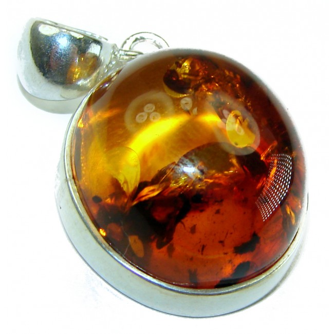 Royal Style authentic Baltic Amber .925 Sterling Silver handmade Pendant - photo 1