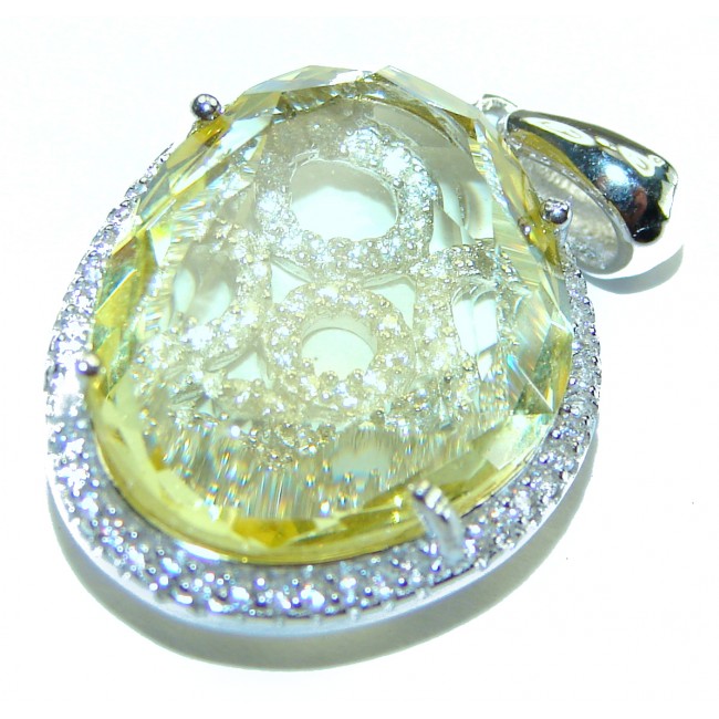 Splendid 10.5 carat Citrine .925 Sterling Silver Handcrafted handmade Pendant