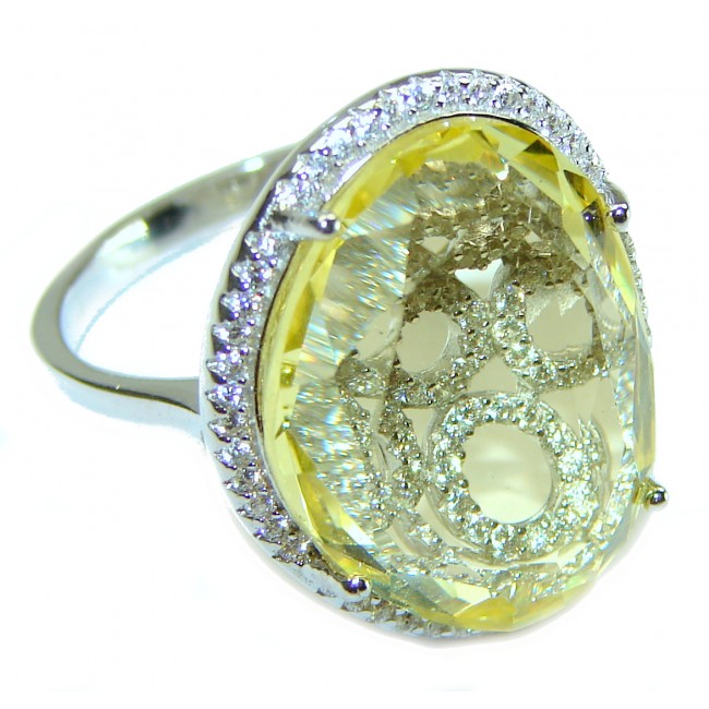 Splendid 14.5 carat Citrine .925 Sterling Silver Handcrafted Ring size 8