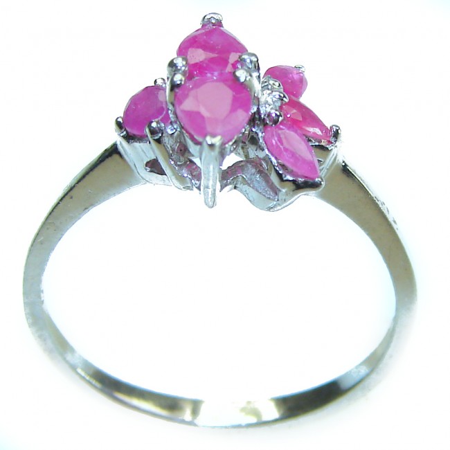 Unique design 2.5 carat Ruby .925 Sterling Silver Handcrafted Ring size 9 1/4 - photo 3