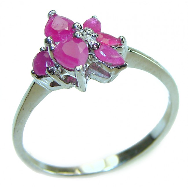Unique design 2.5 carat Ruby .925 Sterling Silver Handcrafted Ring size 9 1/4 - photo 2