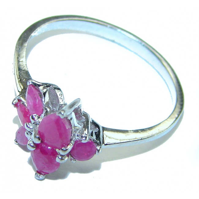 Unique design 2.5 carat Ruby .925 Sterling Silver Handcrafted Ring size 9 1/4 - photo 1