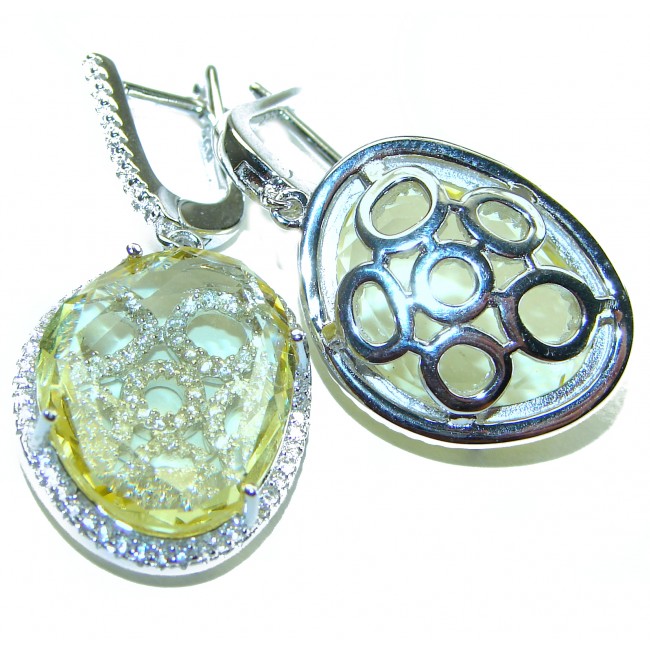 Splendid 14.5 carat Citrine .925 Sterling Silver Handcrafted Earrings