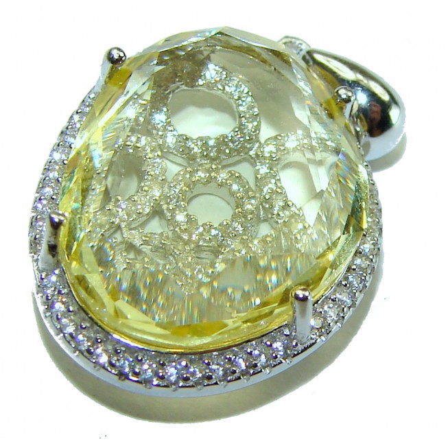 Splendid 10.5 carat Citrine .925 Sterling Silver Handcrafted handmade Pendant - photo 3