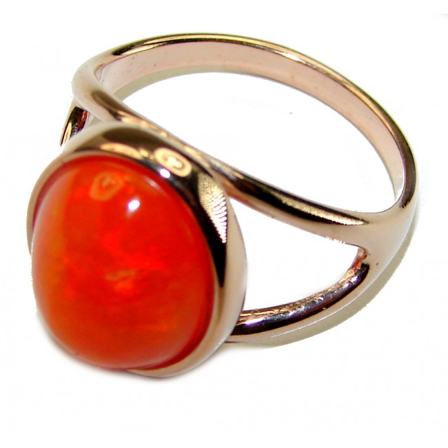 Golden Galaxy Ethiopian Opal 18K Rose Gold over .925 Sterling Silver handcrafted Ring size 7 - photo 1