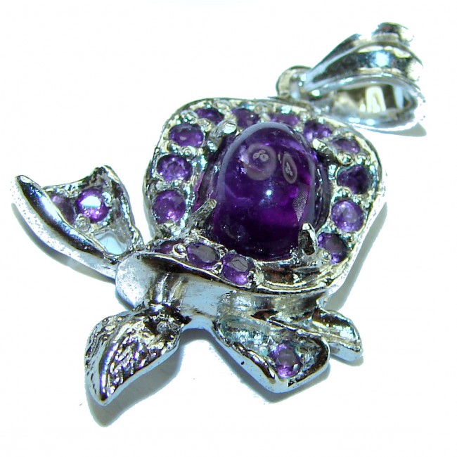 4.5 carat Amethyst .925 Sterling Silver handcrafted Pendant - photo 3