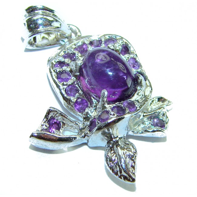 4.5 carat Amethyst .925 Sterling Silver handcrafted Pendant - photo 2