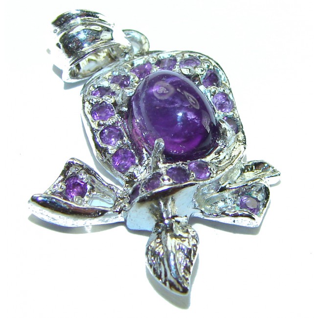 4.5 carat Amethyst .925 Sterling Silver handcrafted Pendant - photo 1